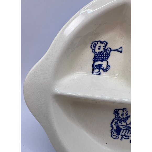 Vtg Excello Warming Hot Water Plate 3 Compartment, W/ Cork, Three Little Bears - Picture 6 of 9